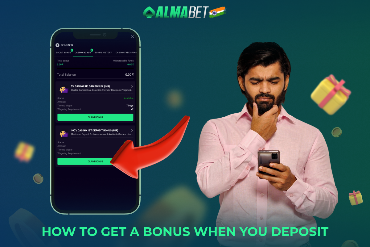 New Almabet players in India have the opportunity to receive a deposit bonus