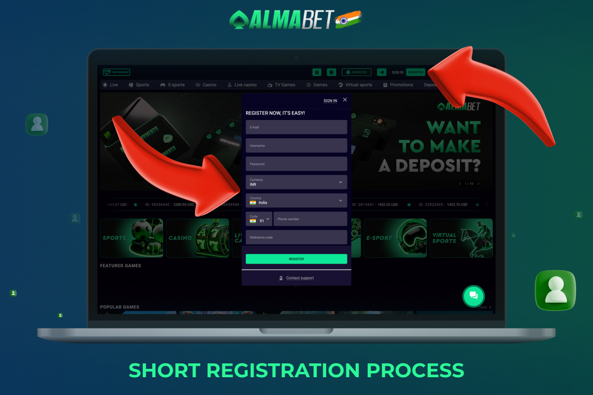 Creating an account at Almabet India is simple and allows you to take advantage of all the platform's features